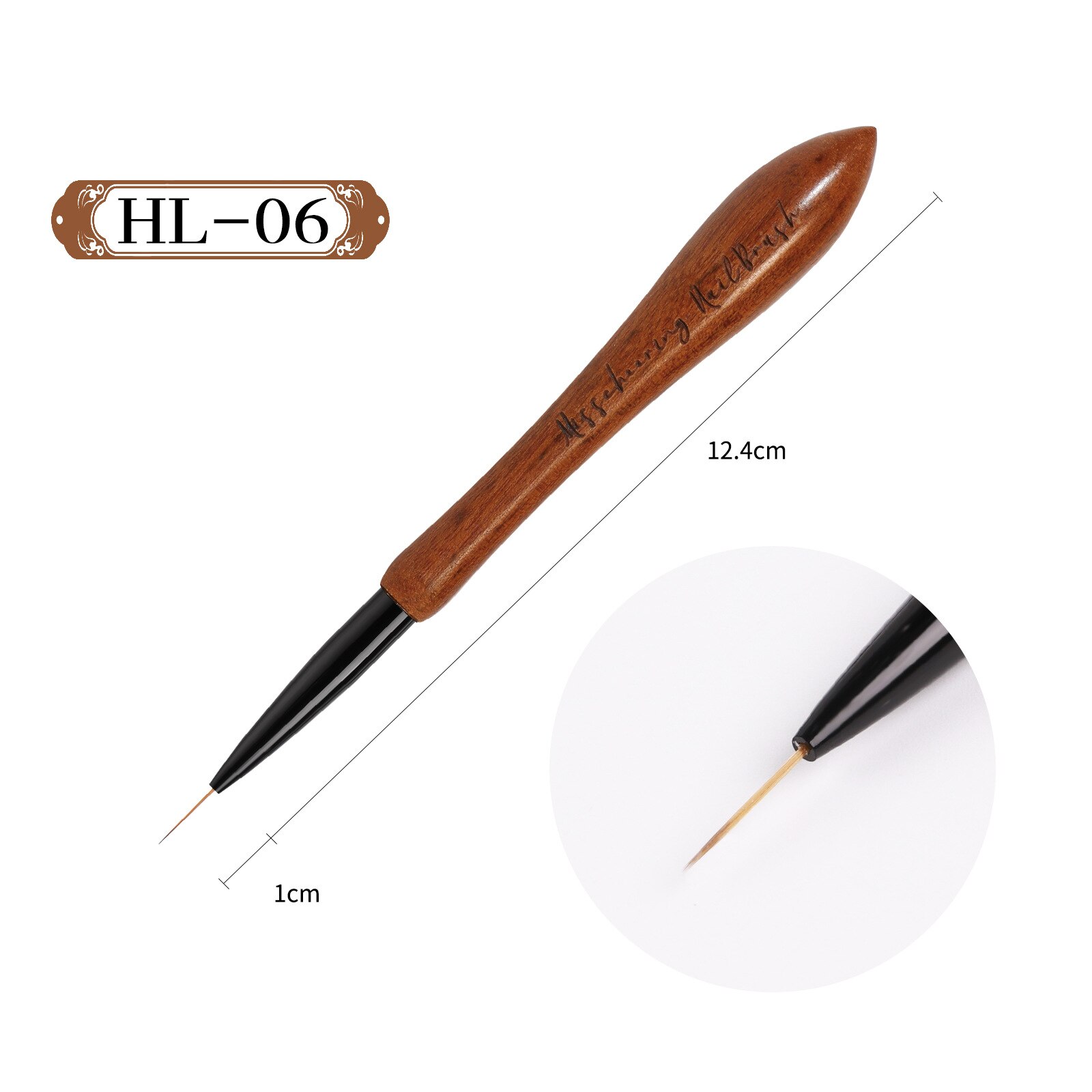 1Pcs Japan Kalebas Walnoot Hout Nail Art Brush Dot Tekening Schilderen Carving Geleidelijke Verven Franse Uv Builder Gel Polish liner Pen: HL06