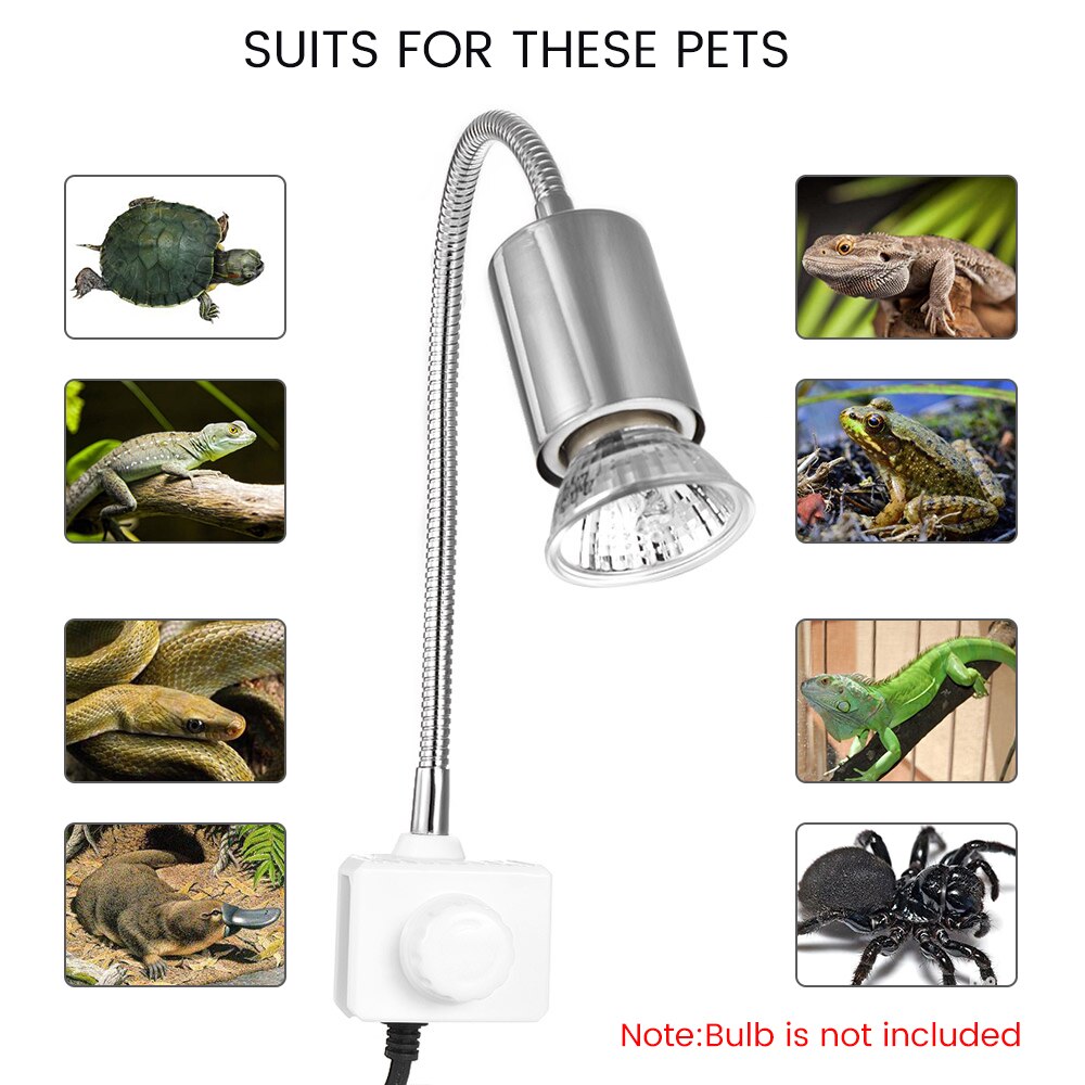 Lámpara para reptiles de 25W UVA + UVB, soporte de bombilla con Clip, lámpara halógena de calor, lámpara de base de tortuga, Kit de luz de calor, productos para mascotas