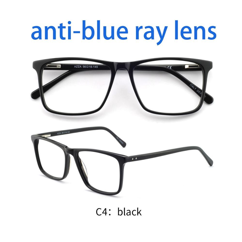 OCCI CHIARI Computer Glasses Frame Men Optical Eyeglasses frames Clear Lens blue light Gaming Eyewear Prescription Male: C4a-black anti-blue