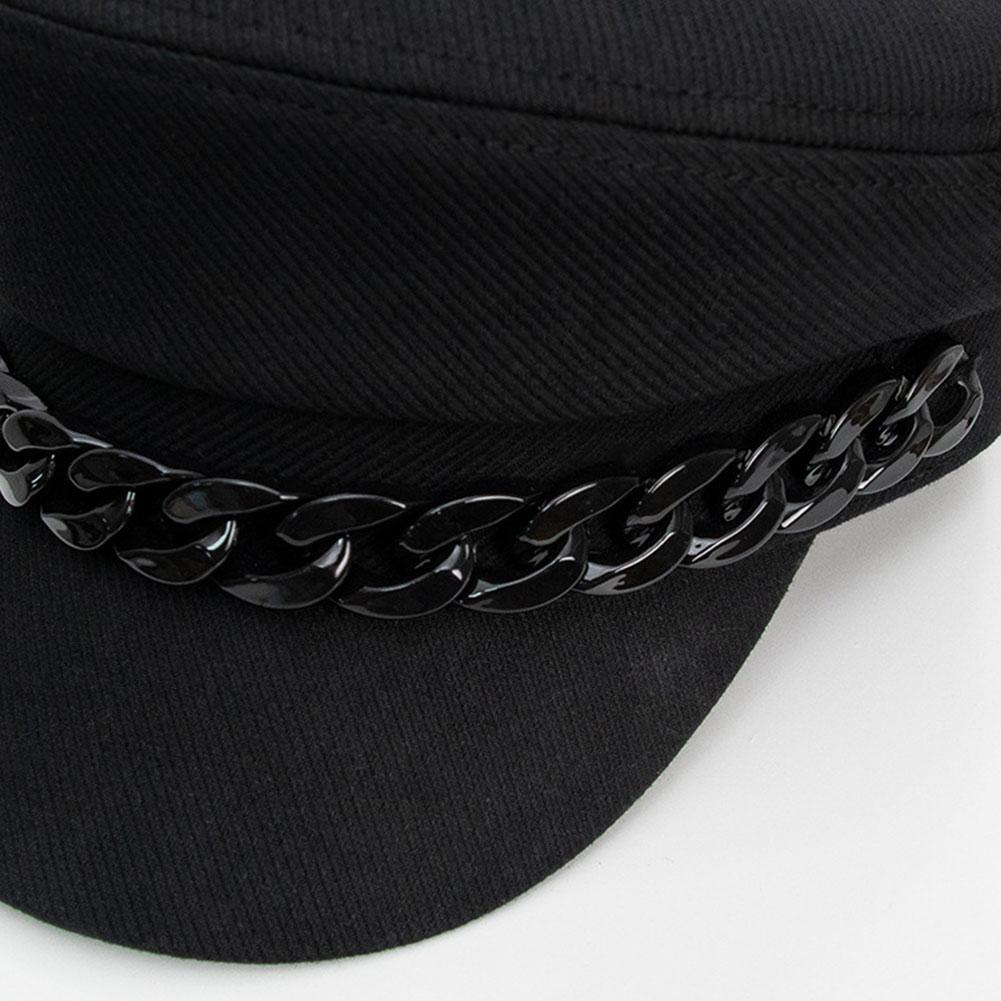 Beret Chain Navy Hat Octagonal Hat Women&#39;s Autumn And Winter Flat Top Navy Hat British Retro Newsboy Hat Baseball Cap