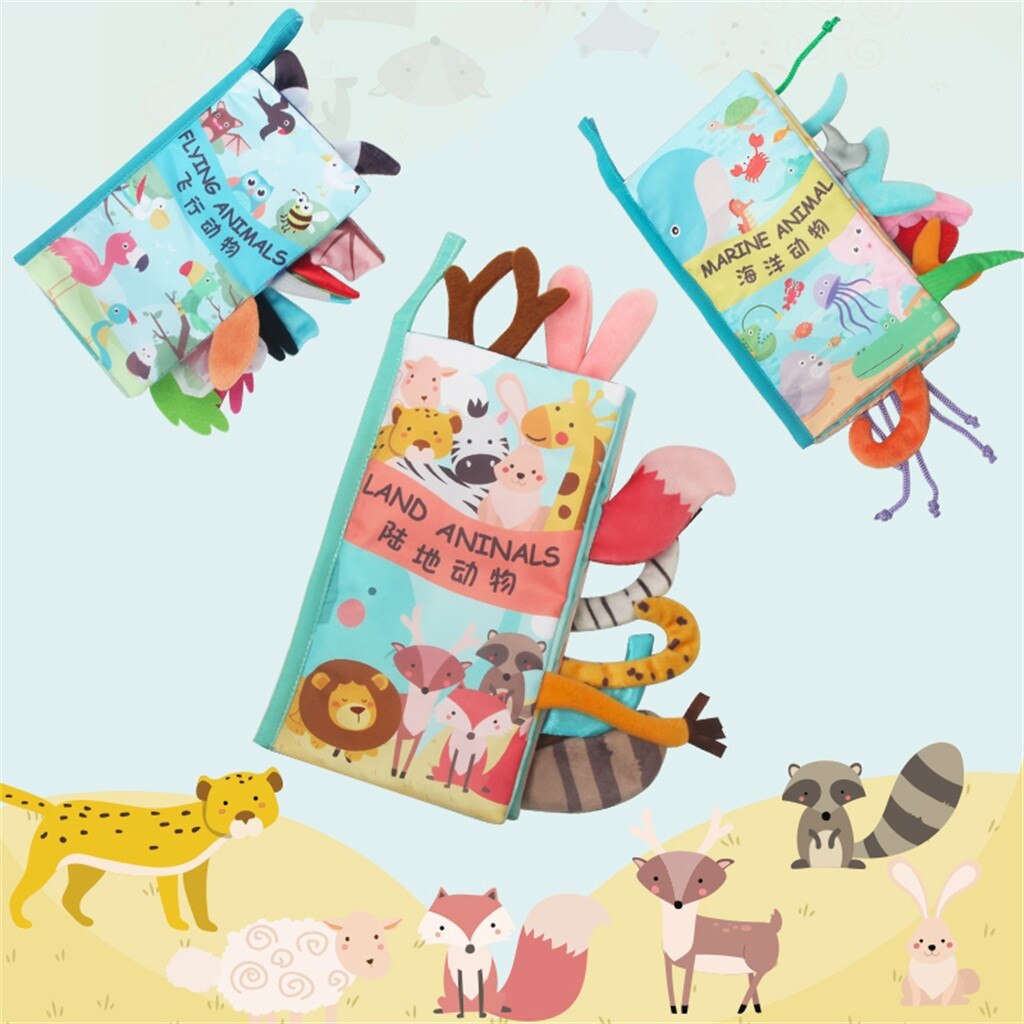 Doek Boek Baby Kids Jongens Meisjes Intelligentie Ontwikkeling Educatief Speelgoed Draagbare Lovele Print Trendy Doek Boek