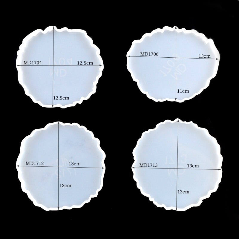 4 sztuk DIY Coaster formy zestaw dekoracyjne rękodzieła blacha do pieczenia baza okrągłe żywicy epoksydowej formy biżuteria silikonowa Making: coaster04 06 12 13