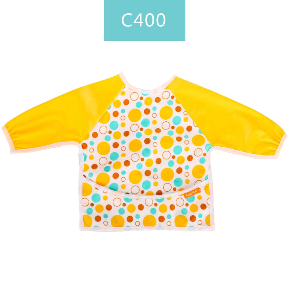 Happyflute Baby Slabbetjes Waterdichte Baby Slabbetjes Print Pul & Print Minky Leuke Lange Mouwen Kinderen Bib Burp Kleding Baby Spullen: C400