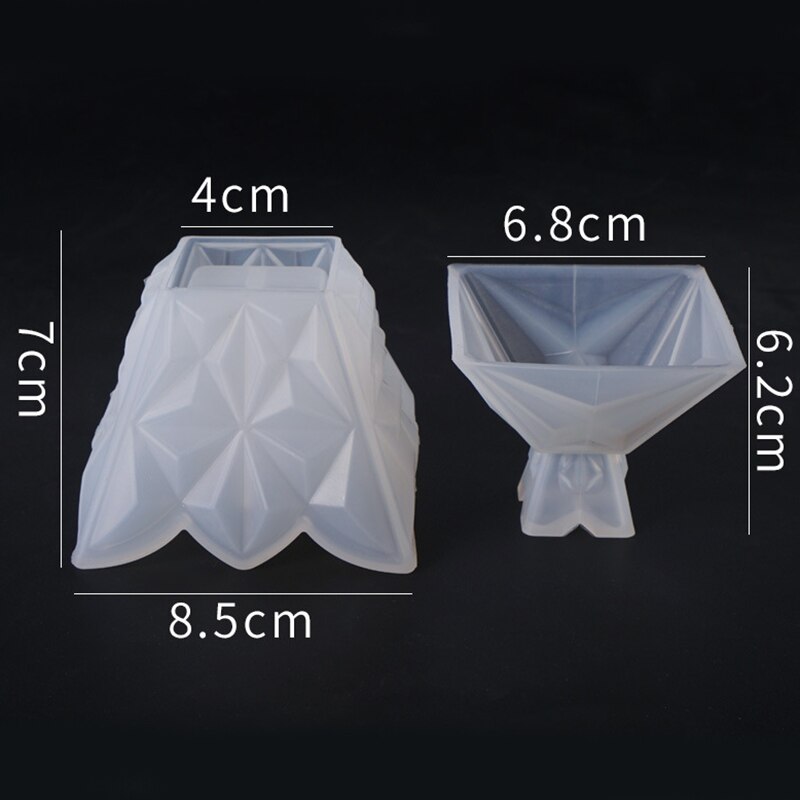 Moldes de caja de abalorios de resina, moldes de caja de joyería de silicona talla pequeña, Moldes de resina epoxi para almacenamiento de joyas, candelabro, portalápices