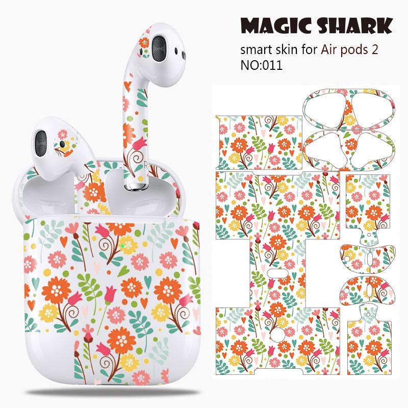 Magic Shark Clear Leaf Flower The North Face Leopard Cells Ultra Thin Sticker Case Film for Apple Airpods 2 Airpods2 001-019: 011