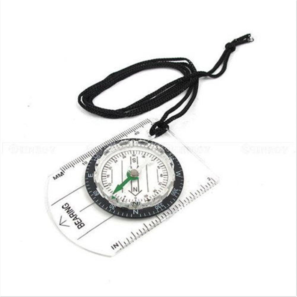 Mini Compass Map Scale Ruler Multifunctional Equipment Outdoor Hiking Camping Survival