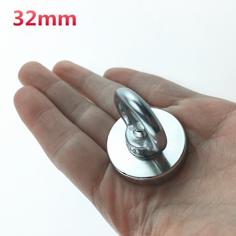 Strong Neodymium magnet super powerful search magnet hook power magnetic fishing magnet salvage permanent NdfeB holder: D32mm