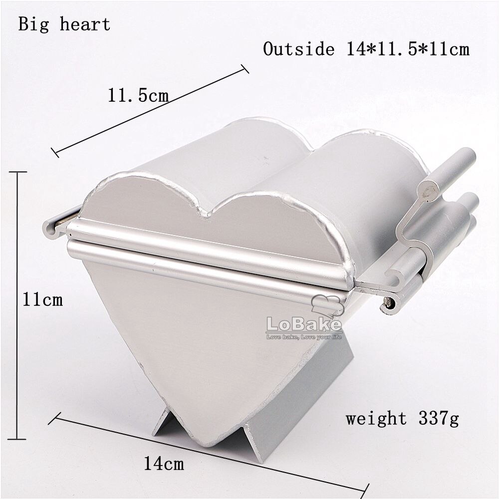Big heart 10cm long cylinder open-closing thick anodizing aluminium alloy toast mold bread box cake mould loaf bakeware tools