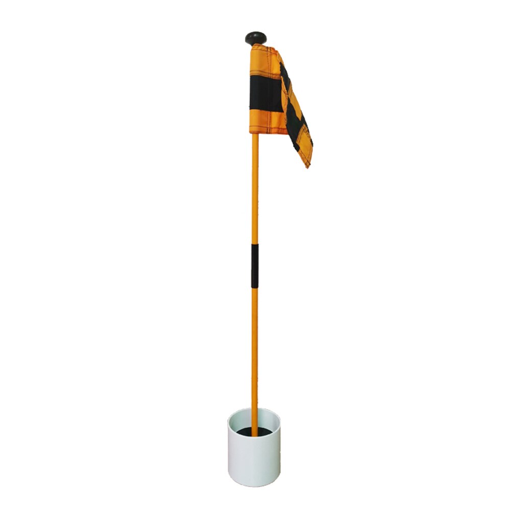 Golf flagga bakgård enkel installation övning stick hål kopp bärbara träningshjälpmedel putting green löstagbara utomhussporter: Svart gul