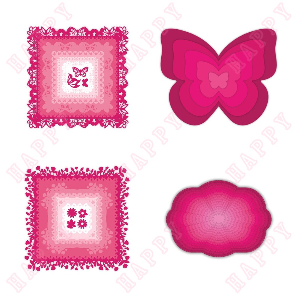 Sellos de ramo de flores, troqueles de corte de Metal para álbum de recortes DIY, tarjetas de papel, rectángulos, plantilla de grabado artesanal decorativa