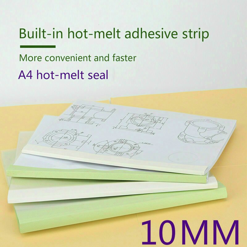 10 Stks/set A4 10Mm Smeltlijm Envelop Boekbinden Machine Financiële Tender Document Met Kantoor Boek Cover