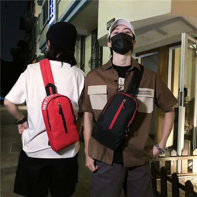 Fanny brysttaske håndtaske koreansk stil unise talje bæltetaske preppy stil hip-hop bum bag rejse daglige enkelt skuldertasker
