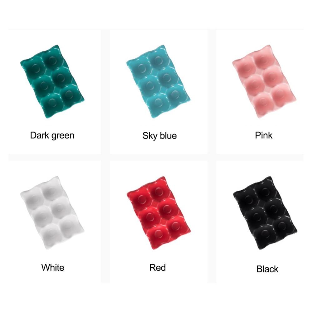 6 Grids Egg Holder Ceramic Anti-Slip Egg Box Refrigerator Shockproof Egg Tray Holder Home Storage Box Kitchen Egg Storage