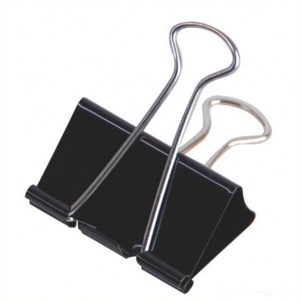 12pcs Metal Binder Clips 19/25/32/41mm Tickets Photos Paper Holder Office Document File Paper Clamp School Binding Supplies