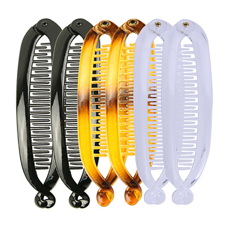 Pince à cheveux banane Vintage, ensemble de pinces à poisson pour filles, Barrettes à griffes de couleur unie, accessoires pour cheveux pour femmes, pince de support queue de cheval: 1-3