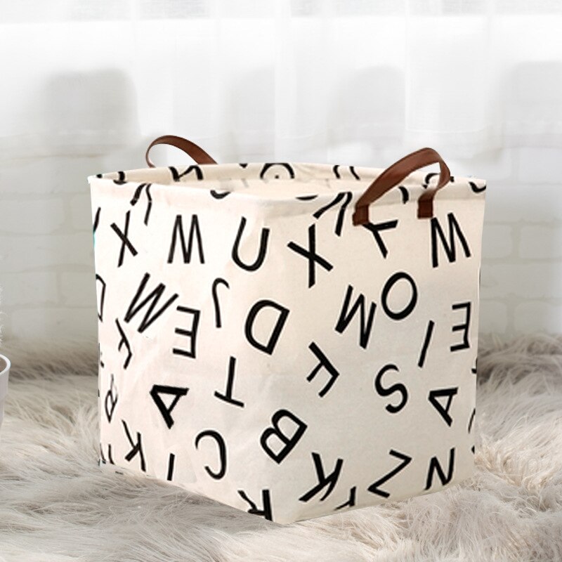 Organiseur de rangement nordique pour linge, grand espace, poignée pliable, panier à linge: style9