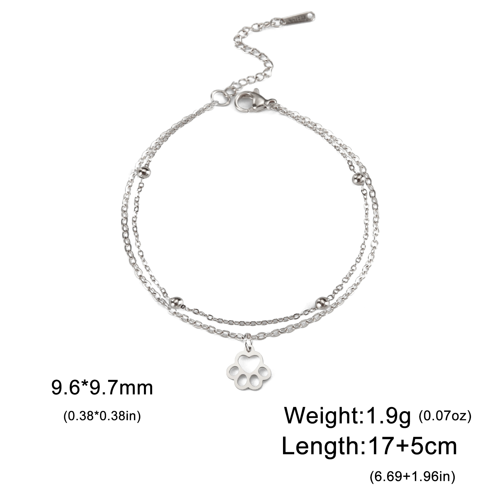 Teamer Roestvrij Staal Hond Paw Bedelarmband Bohemia Schattige Olifant Kat Hoofd Armbanden Voor Vrouwen Feest Sieraden Moeder 'S Dag Cadeau: Donkergroen