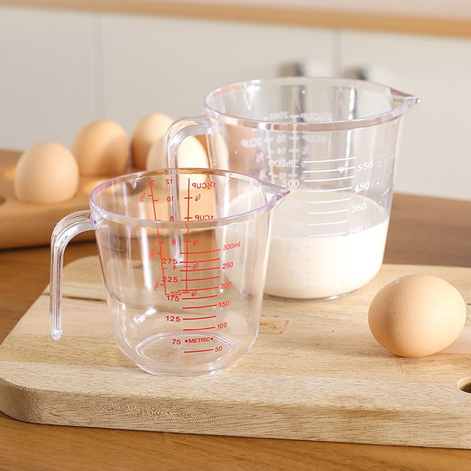 600ML Food Grade Plastic Measuring Instruments With Scale Durable Portable Plastic Measuring Cup Tool Cups