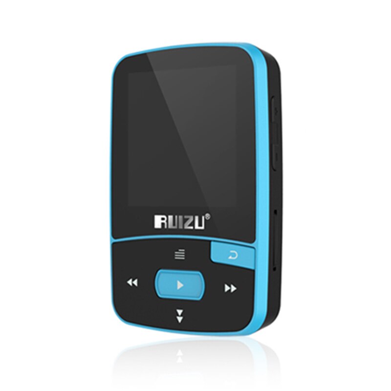 RUIZU-reproductor MP3 X50 de 1,5 &quot;, 8GB, sonido HiFi sin pérdidas, Bluetooth, podómetro, Radio FM, grabación, E-book, calendario de tiempo: Azul