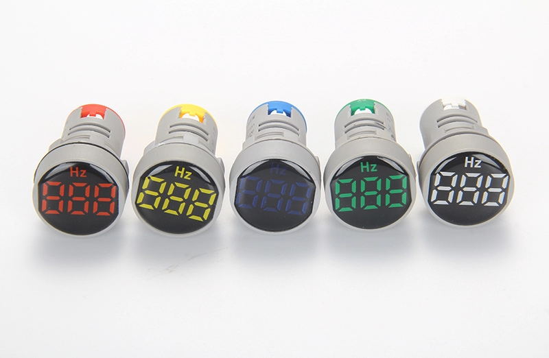 Pantalla LED de 22mm, medidor Digital Hertz de CA 20-500V, indicador redondo, pantalla de Panel de luz, LED rojo, amarillo, verde, azul y blanco