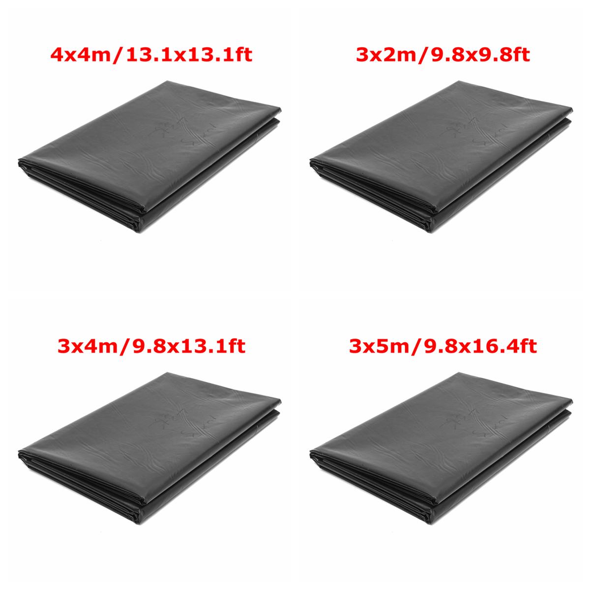4 Size Black Fish Pond Liner Cloth Home Garden Pool Reinforced HDPE Heavy Landscaping Pool Pond Waterproof Liner Cloth
