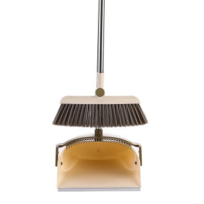Multifunctional 2 In 1 Broom Dustpan Cleaning Set 180 Degree Rotating Broom Head Wiper Windproof Dustpan Soft Fur Brush Robot: 2
