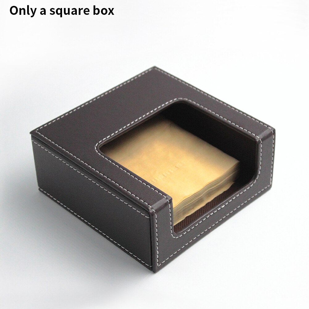 Car Bathroom Desktop Square Dispenser Office PU Leather Tissue Box Kitchen Restaurant Hotel Paper Towel Organizer Napkin Storage