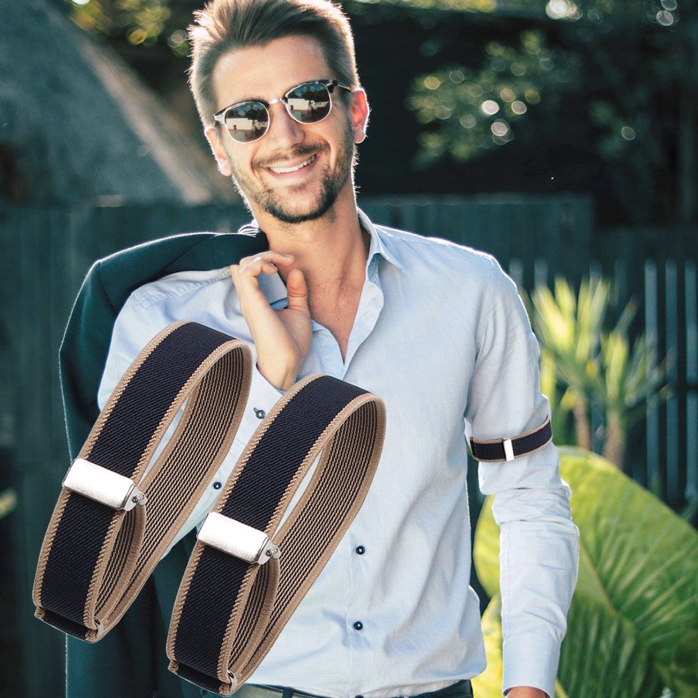 1Pair Elastic Armband Shirt Sleeve Holder Women Men Adjustable Arm Bands for Party Wedding Clothing Accessories Business