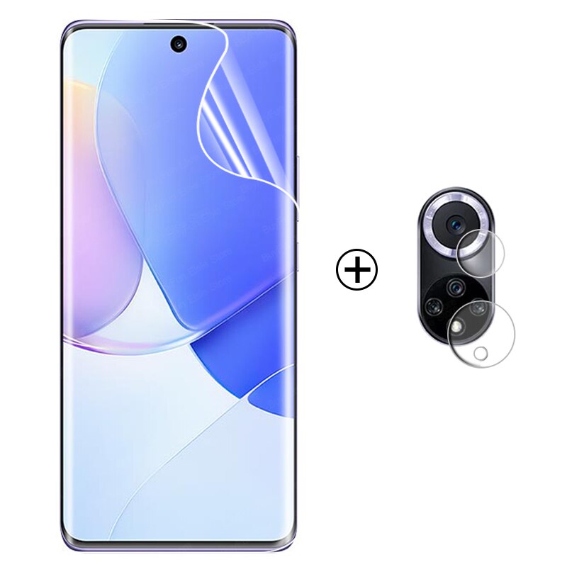 4 In 1 Hydrogel Film Voor Huawei Nova 9 Pro Screen Protector Beschermende Films Voor Nova9 NAM-LX9 AL00 Pro RTE-AL00 film Niet Glas: 1 X front 1 X lens / nova 9 Pro