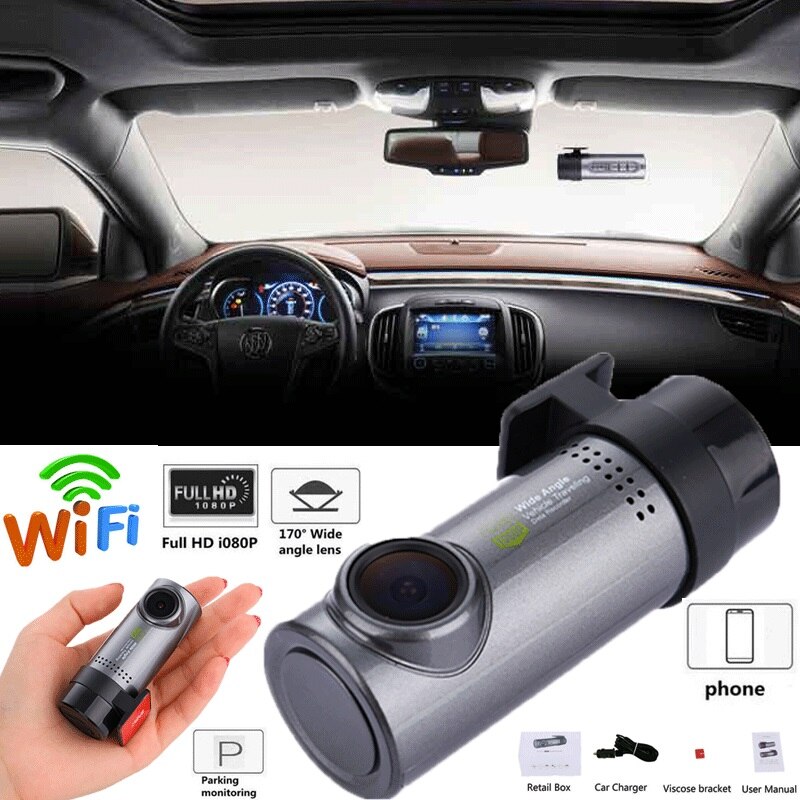 1080p hd mini bilkamera dvr dash cam optager med wifi g-sensor parkeringstilstand