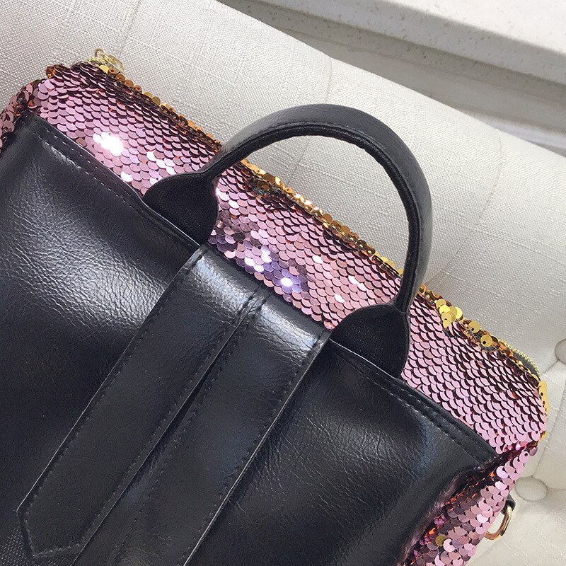 Frauen Rucksack Glitter Pailletten Schulter Rucksack Mädchen Bling Reise Schule Tasche Rucksack Weiblichen PU Daypack Mochila Feminina Mujer