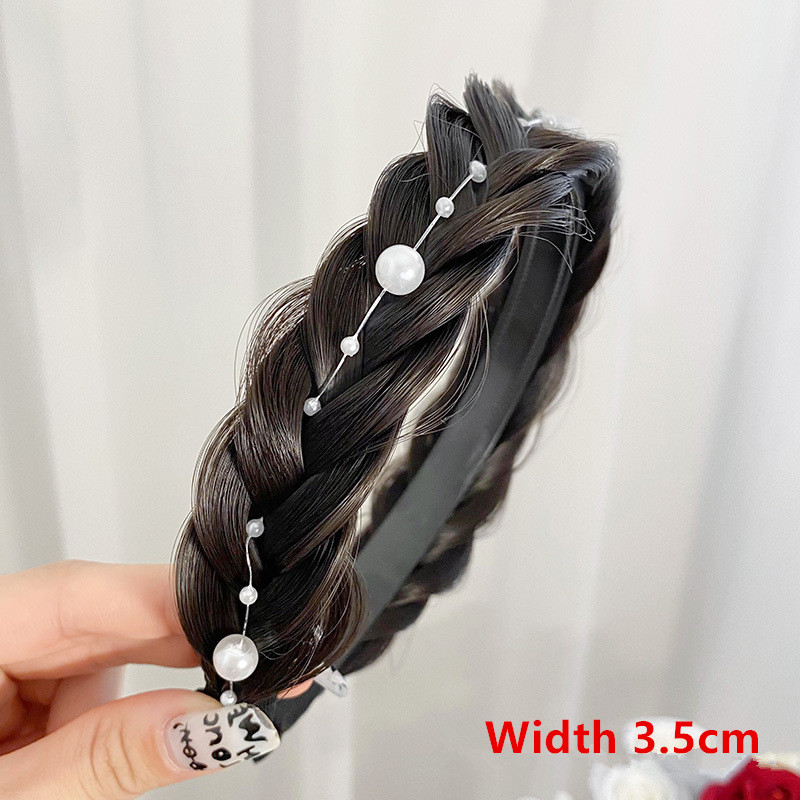 Peluca sintética para mujer, bandas para el cabello trenzadas torcidas, trenzas de , accesorios para el cabello, diadema natural bohemia elástica para: Azul