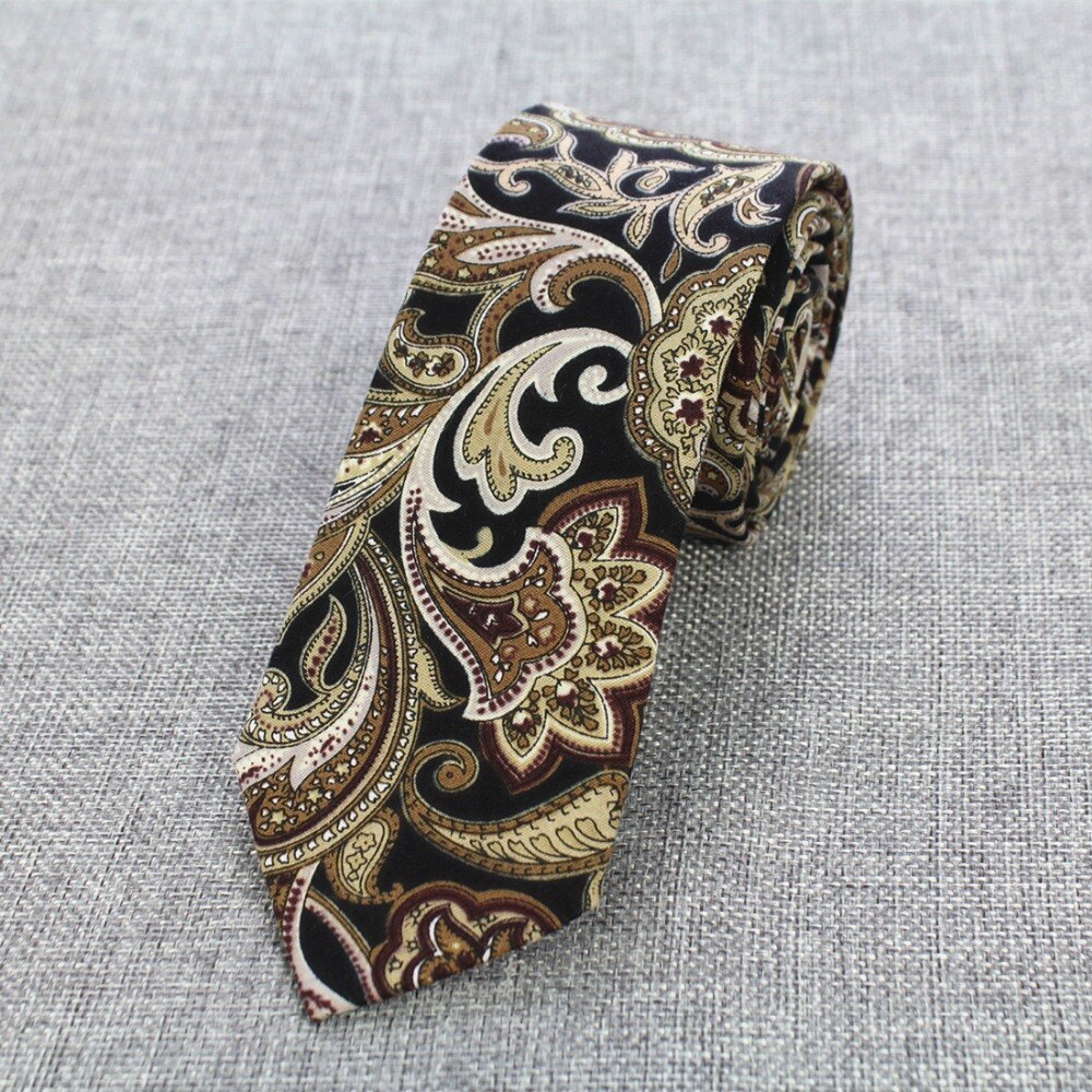 RBOCOTT 6cm Cotton Ties Floral Ties Mens Necktie Casual Suit Wedding Skinny Neck Tie Party Slim Tie Gravatas
