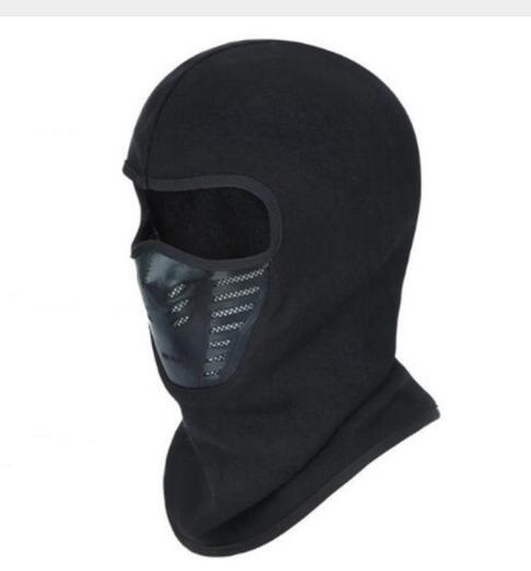Winter warme Vlies voll Gesicht maske Deckel winddicht warm Sturmhaube schal männer und frauen hals maske: Schwarz