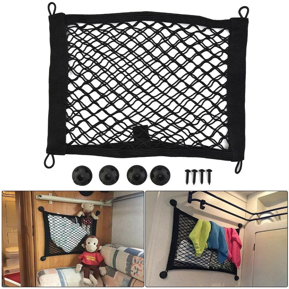 1 red de almacenamiento elástica Extra grande para furgoneta de carga, autocaravana, hogar móvil, caravana, barco, accesorios interiores, 25x35cm
