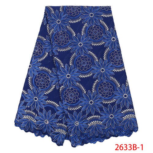 Swiss Voile Laces Fabrics African Lace Fabric Embroidered French Cotton Lace Fabric with Stones for Women KS2633B-4: picture 8
