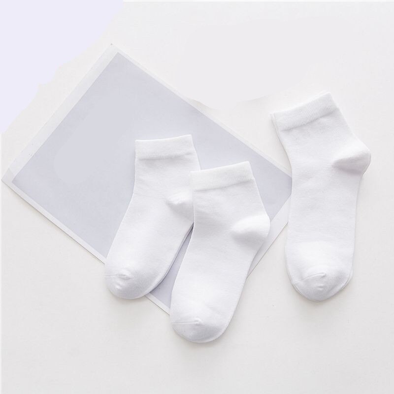 5 Pairs Baby Socks Boys Girls White Thin Socks Cotton Soft Newborn Children Comfortable Sock Kids Students School Sport Clothes