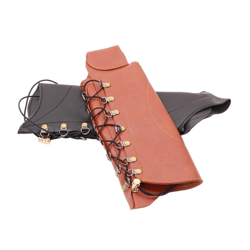 Adjustable Handmade Leather Arm Guards Protect Forearm from Bounce of Bowstring to the Sportsman Athletes Durable