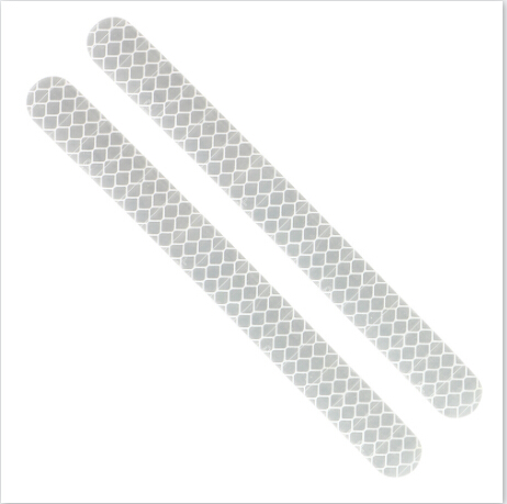 2 Stuks Auto Stickers Reflector Achteruitkijkspiegel Reflecterende Tape Auto Accessoires Exterieur Reflex Tape Reflecterende Strip: Zilver