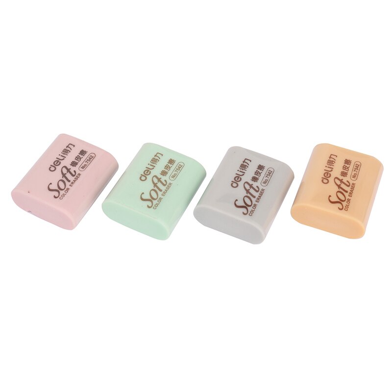 Borrador de lápices de colores para estudiantes, goma suave Kawaii, de premios, papelería escolar, 1 unidad