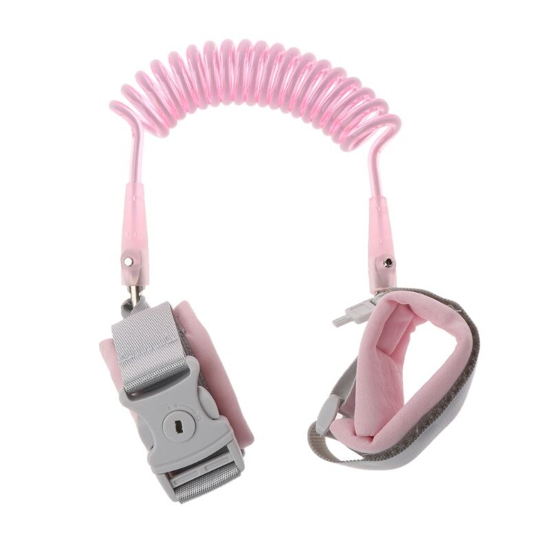 Anti Lost Wrist Link Add Key Lock Toddler Leash Baby Walker Safety Belt Wristband Walking Strap Rope Adjustable Harness 2M: Pink / 2.5m