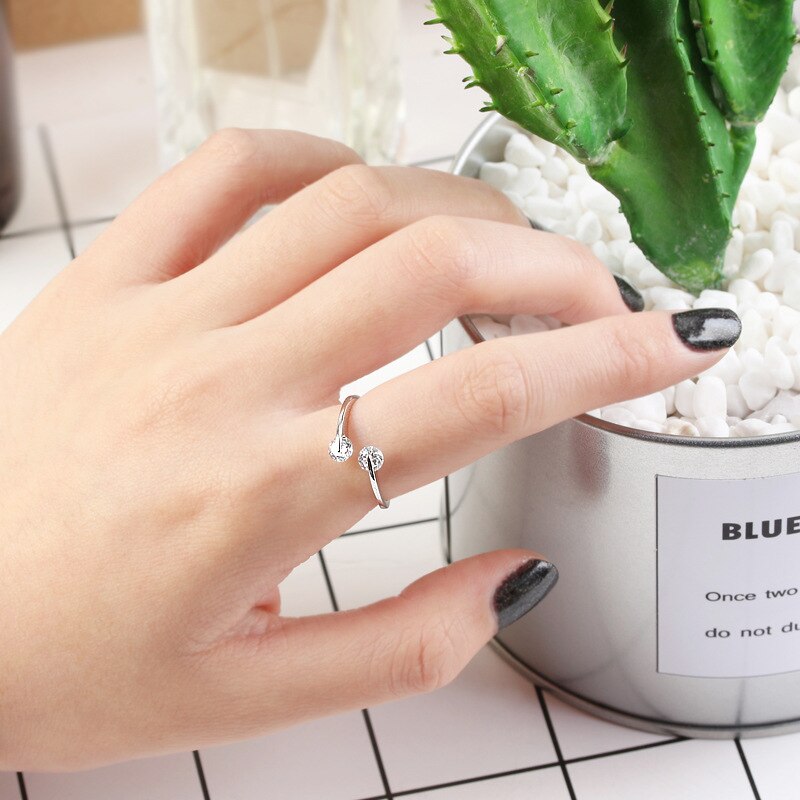 Shiny Rhinestone Ring Opening Verstelbare Grootte Ring Exquisite Shiny Eenvoudig Mode Gaan Met Sieraden