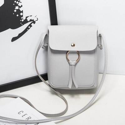 Kleine lederen schoudertas voor vrouwen mode vrouwelijke telefoon purse mini crossbody messenger bags pouch voor dames meisjes: gray
