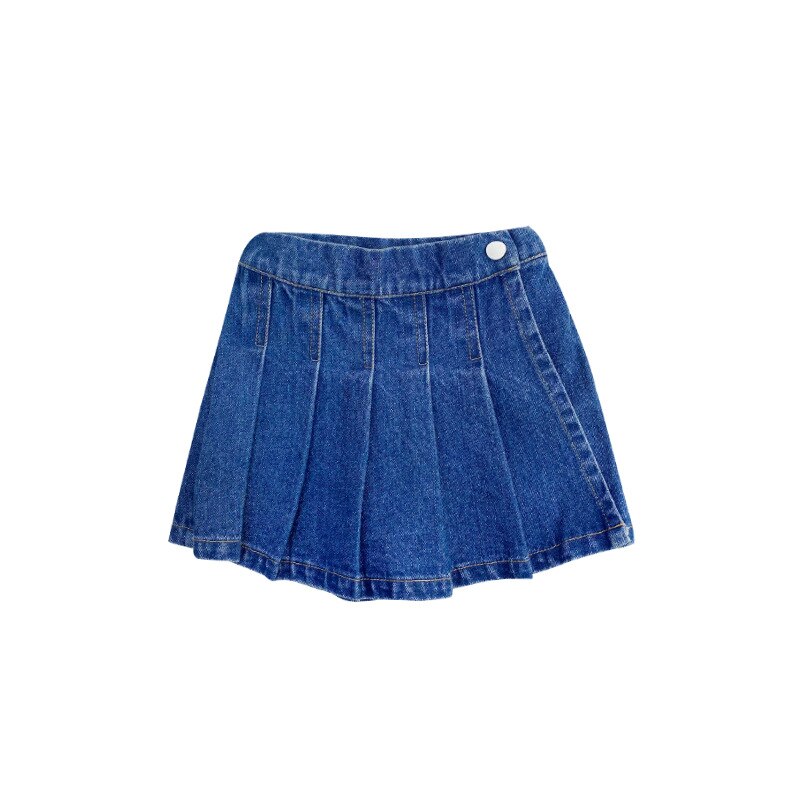 Girls' denim skirt pants summer new children's Korean pleated skirt shorts little girls' wear 11-4: 120 cm