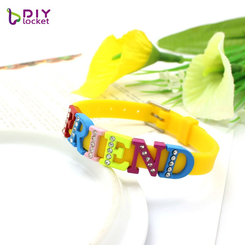 130PCS 8MM Half Rhinestone Color Slide Letters English Alphabet DIY A-Z Fit Wristband /Pet Collar LSSL026*130