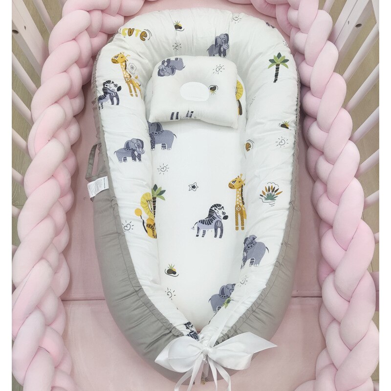 85*55cm baby reden seng aftagelig krybbe seng til baby rejse seng spædbarns seng med pude pude barneseng bærbar baby seng
