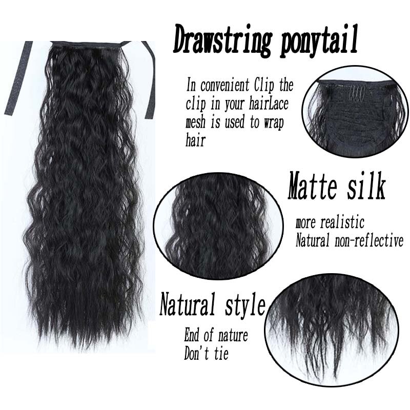 XUANGUANG For women Long ponytail Curly hair Hair extension Long hair Curly hair Banded ponytail
