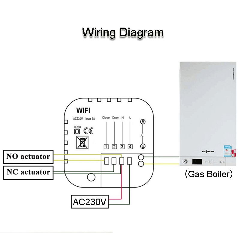 BEOK BOT-313WIFI Caldaia A Gas Termostato per il Riscaldamento Blue & White AC220V Wifi Regolatore di Temperatura per Caldaie Settimanale Programmabile