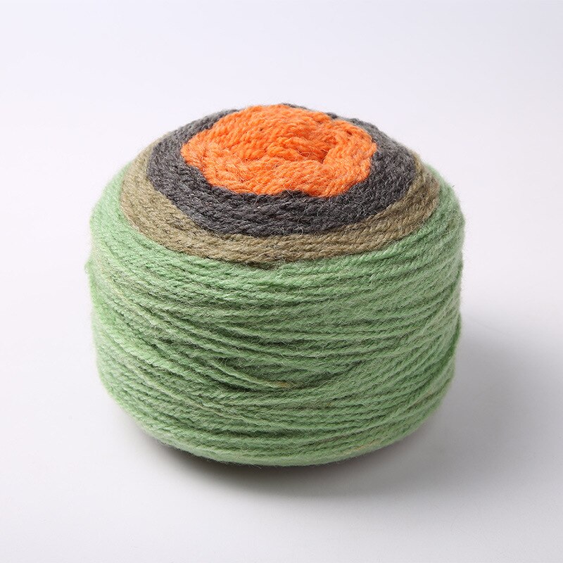 190g flerfarvet linned gradient håndstrikket farvet garn regnbuesweater sjal tørklæde hæklet tråd farve sofa garn bold: 2