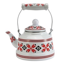 1.1l 1.7l 2.5 l flätmönster emalj vattenkanna kaffe tekanna traditionell kinesisk vattenkokare för hemköket